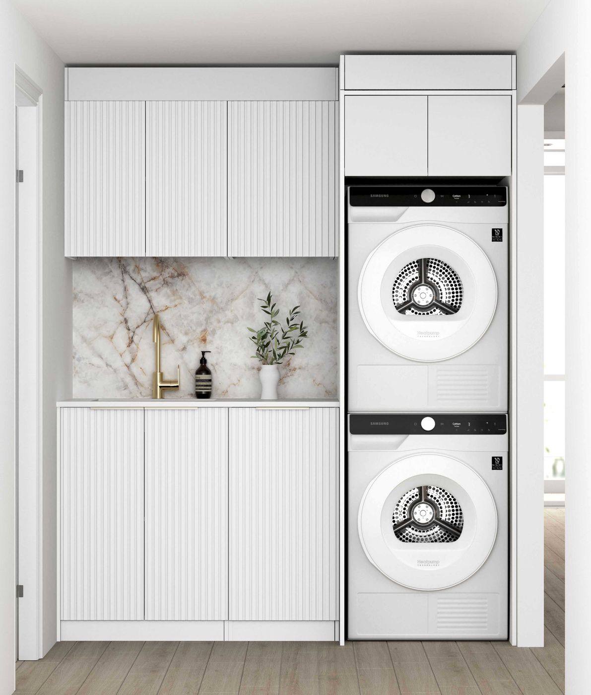 Hot Sale! Noosa Style C White Laundry Cabinet Set 1715x600x2100