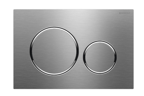 Brushed Stainless Steel Geberit Sigma Push Plate with Chrome Trim
