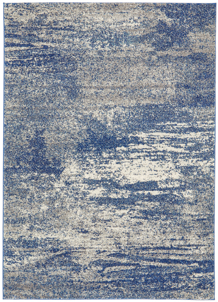 Modern Blue - Grey Mirage Casandra Dunescape Power - Loomed Rug
