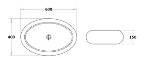 Glossy White Oval POSEIDON Basin (600x400x150)
