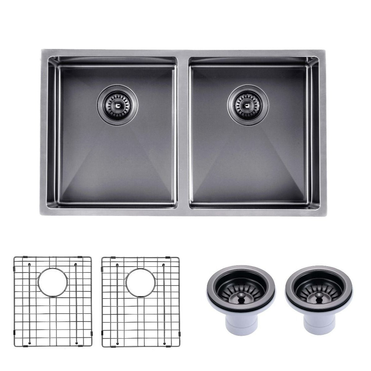 1.2mm Thick Gun Metal Grey Kitchen Sink Set 770x450x215mm