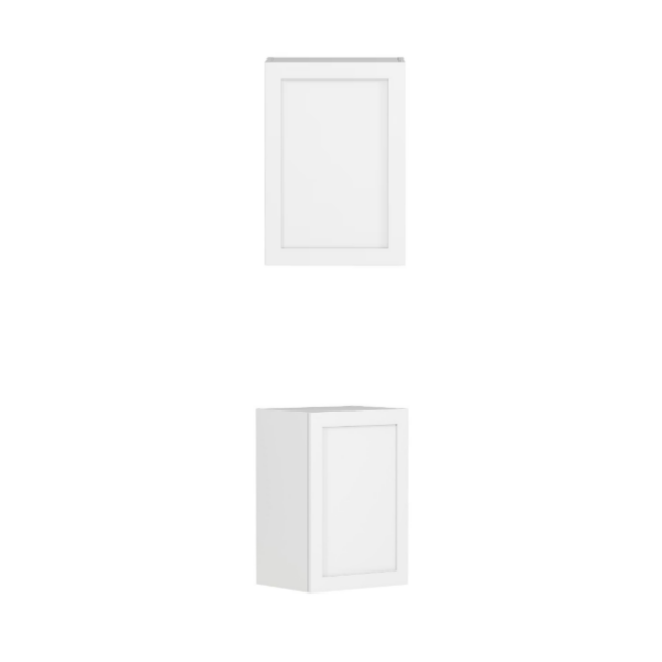 415mm Hampton White Fluted Laundry Wall Cabinet with Soft - Closing Door