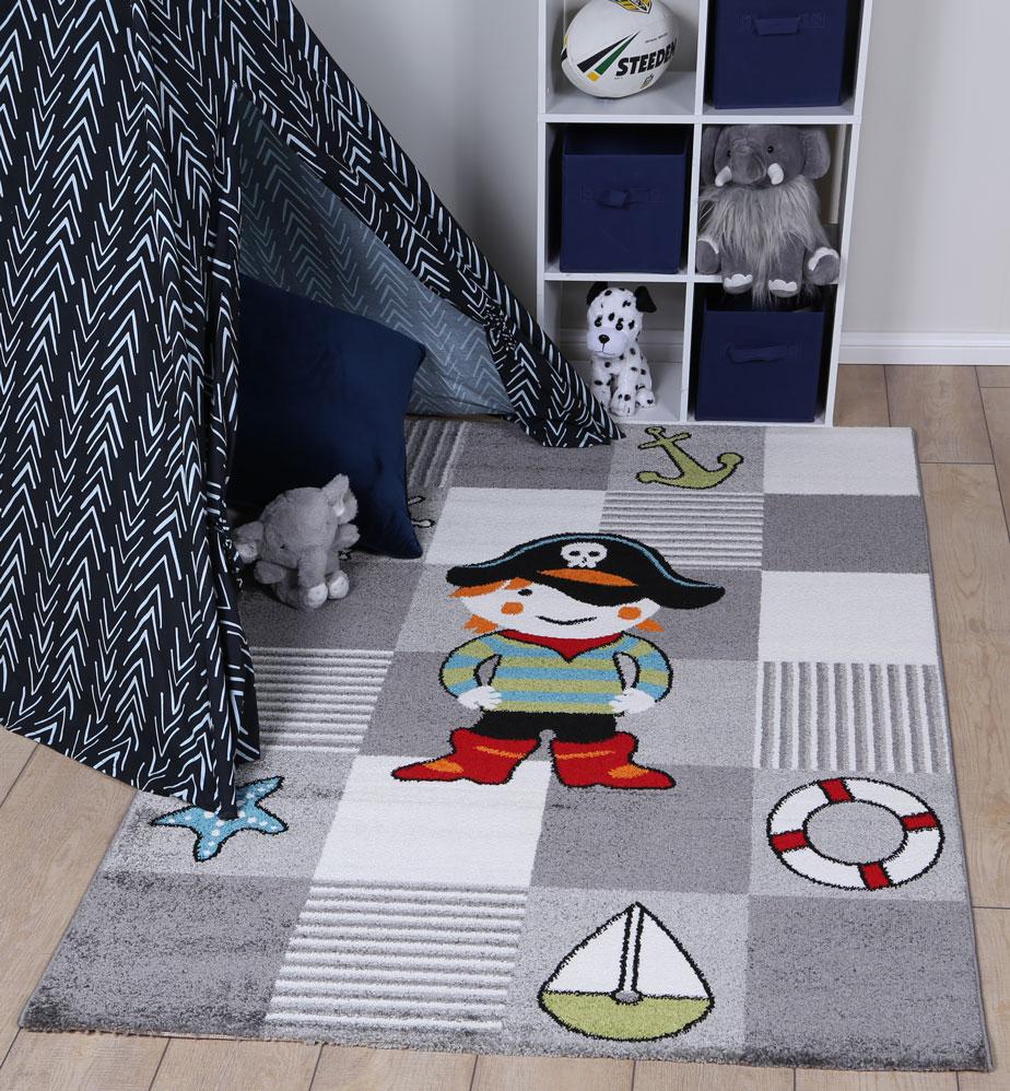 Hot Sale! Nova Grey Pirate-Style Rug Perfect for Kids