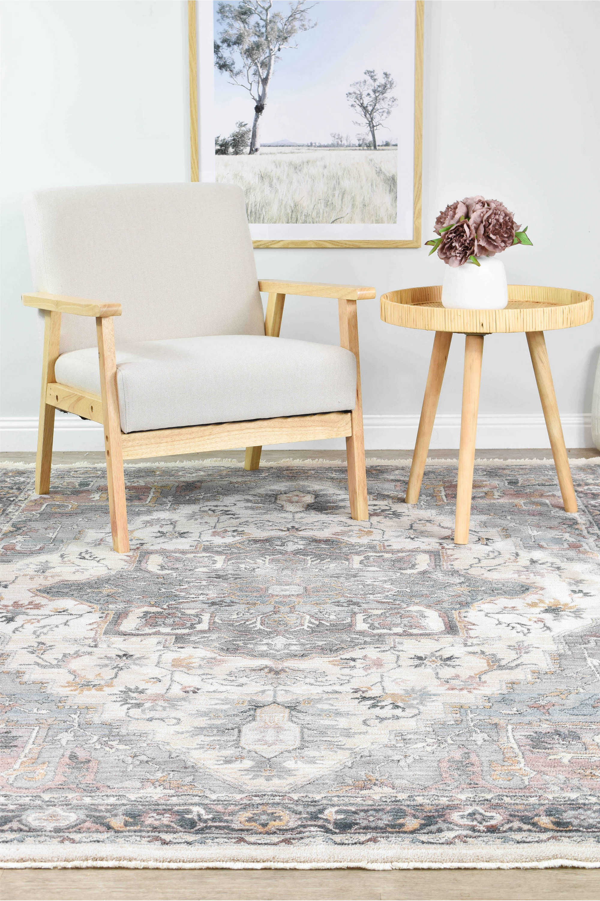 Luxurious Turkish Novara 0D412A Aurelia Rug in Soft Pink