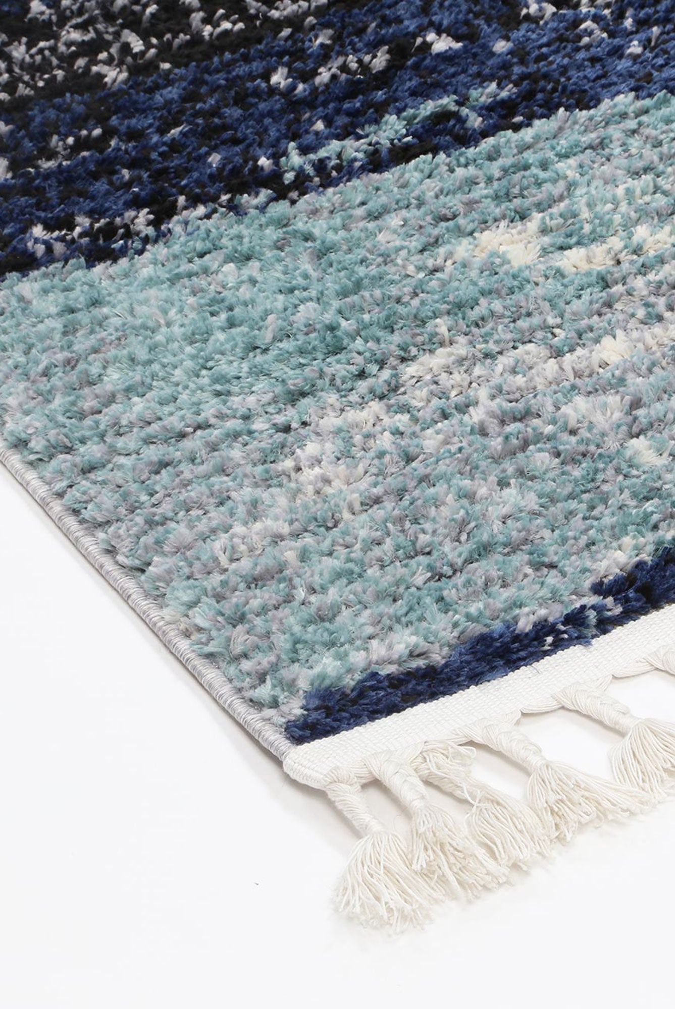 Navy Blue Abstract Myk Rug for Scandinavian & Bohemian Decor