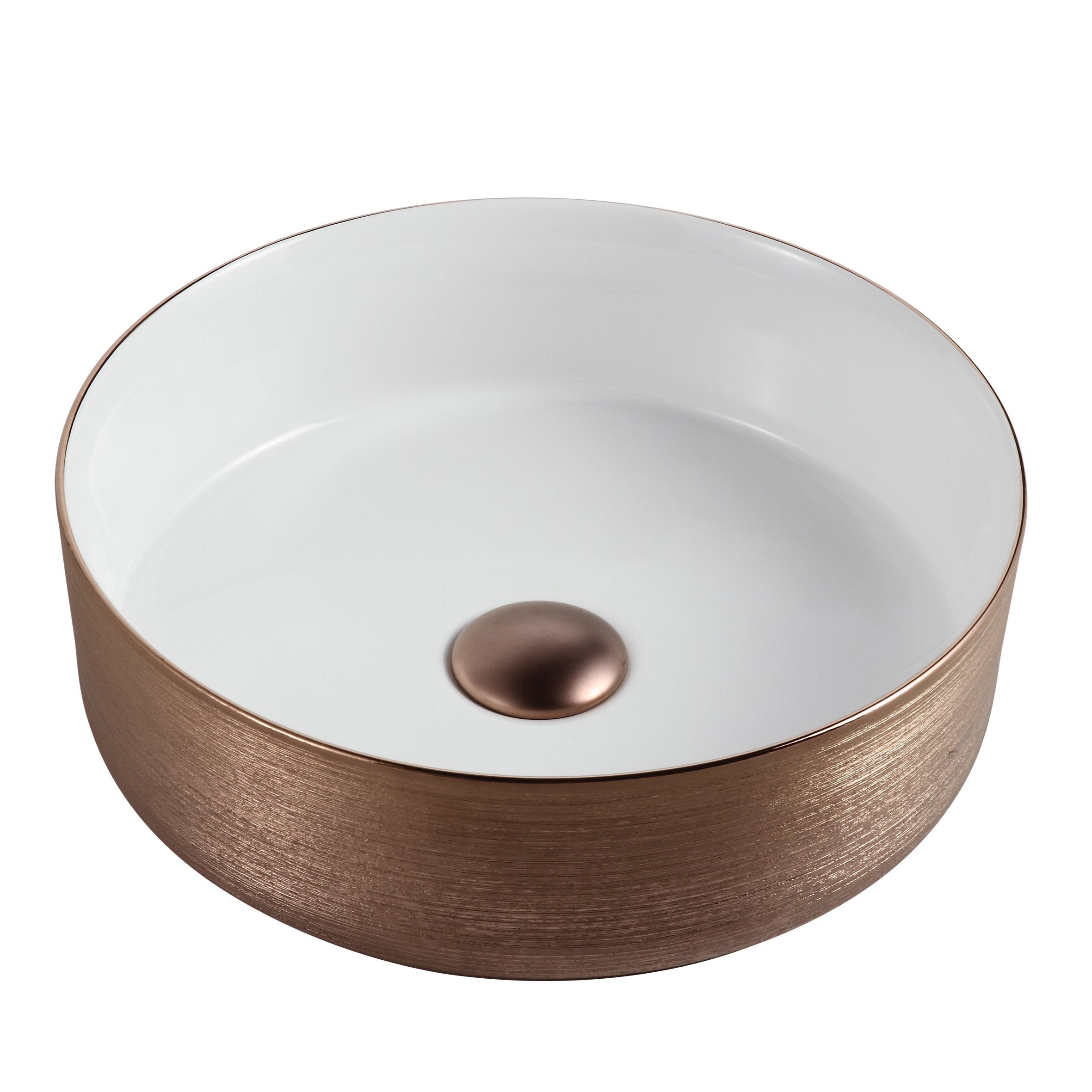Hot Deal! ABS Round 360mm Brushed Gold & Gloss White Basin
