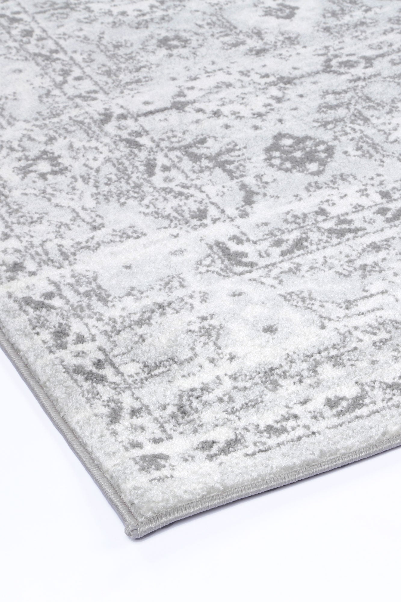 Stylish Grey and White Ancient-Style Ligures Rug for Modern Spaces