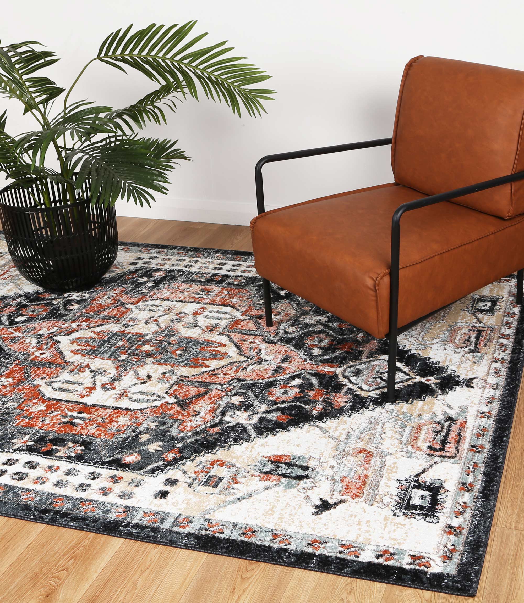 Hot Sale! Anatolia Traditional Cream and Black Area Rug for Home Decor