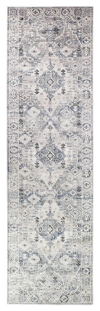 Hot Deal! Medina Blue & Light Grey Runner Rug 0320C