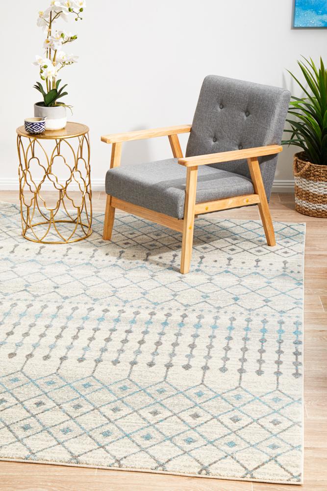 Stylish Evoke Slate White Transitional Polypropylene Rug from Turkey