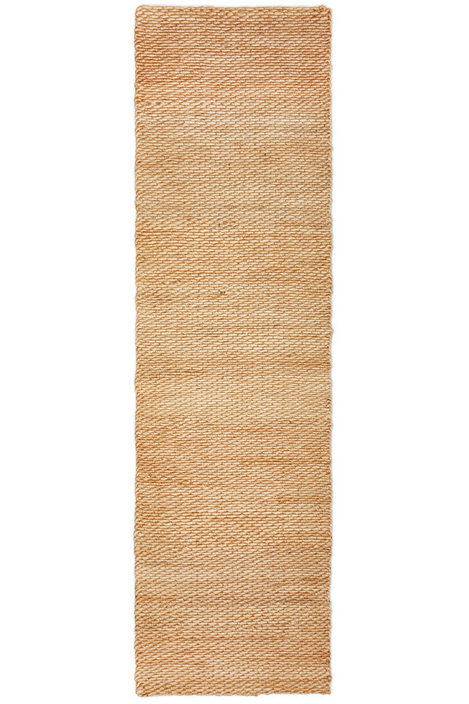 Eco - friendly Hand - Loomed Hive Pattern Natural Jute Runner Rug