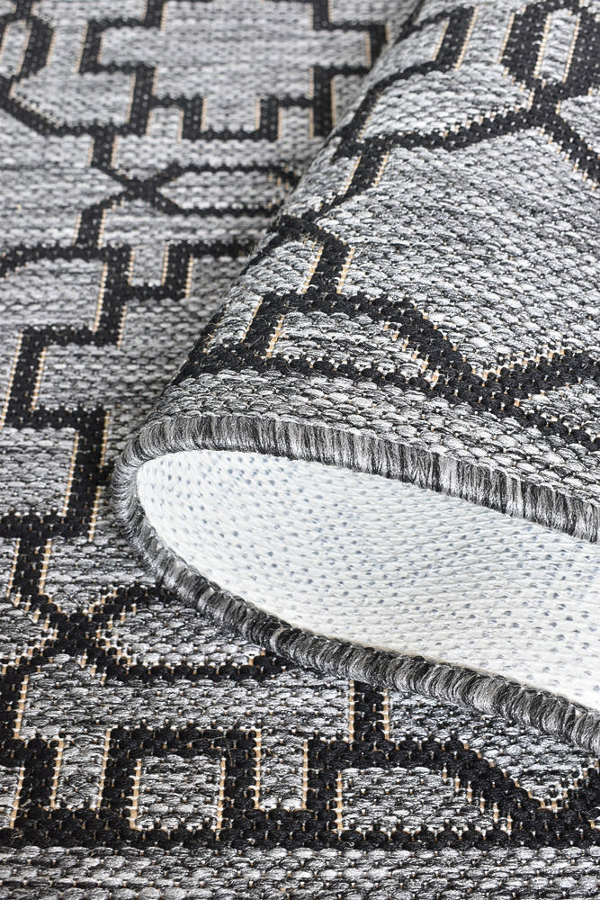 Durable and Washable Alaska Grey - Black Rug in Various Sizes