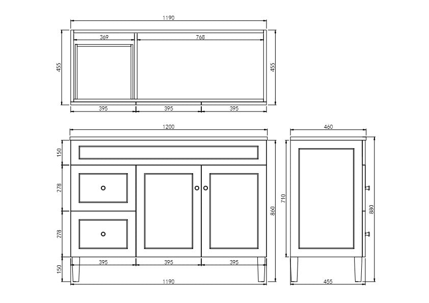 1200mm Matte White Single Bowl Harrington PVC Floor Cabinet Vanity