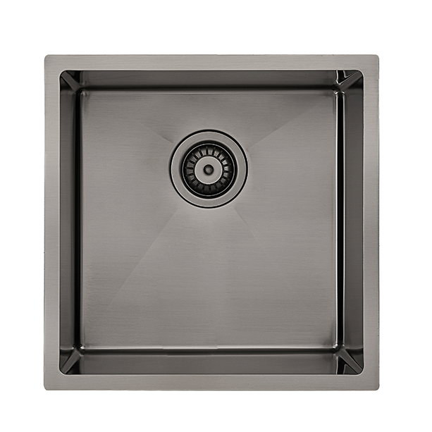 440 x 440mm Brushed Gun Metal Luminare Kitchen Sink for Modern Spaces