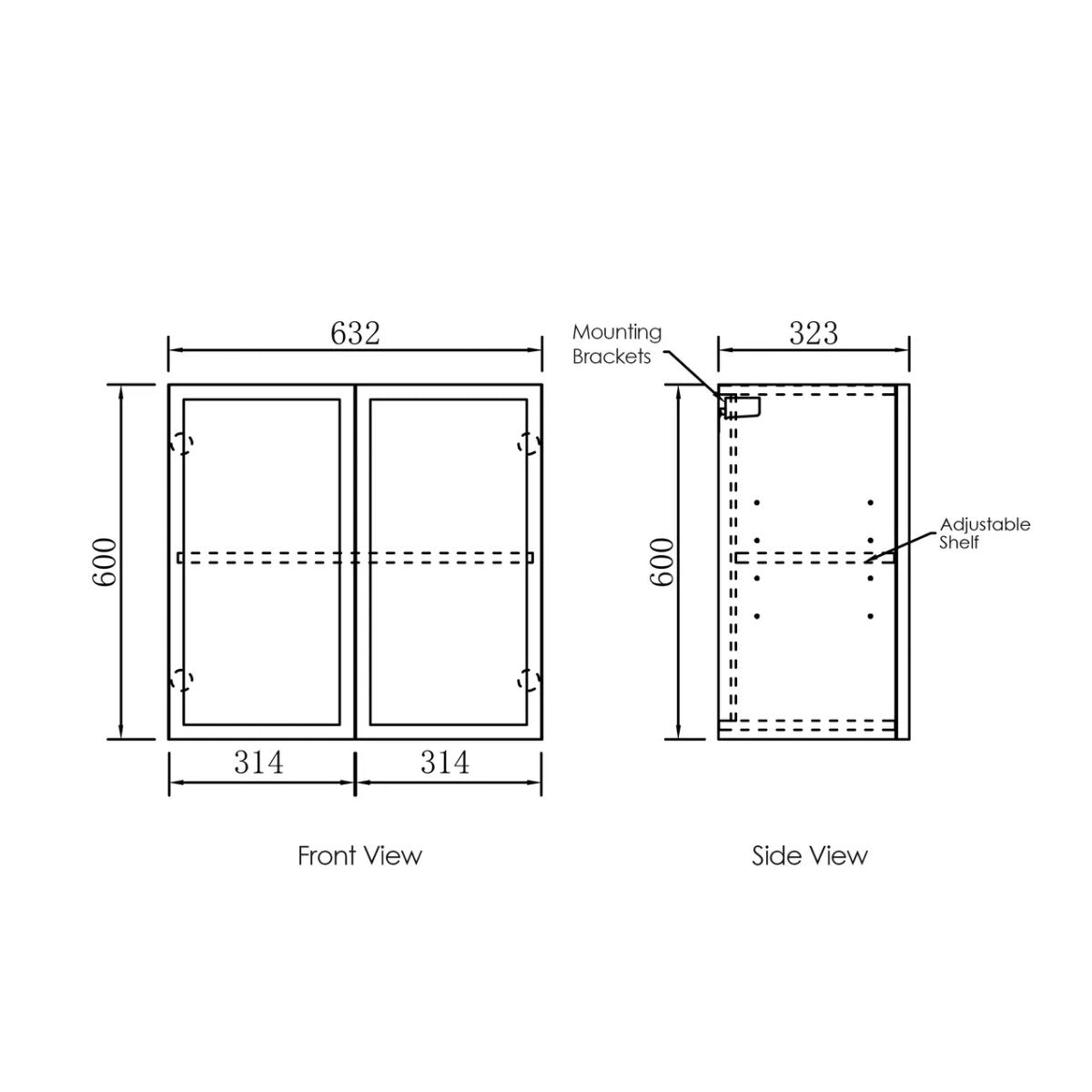650mm Hampshire Black Matte Base Cabinet for Laundry