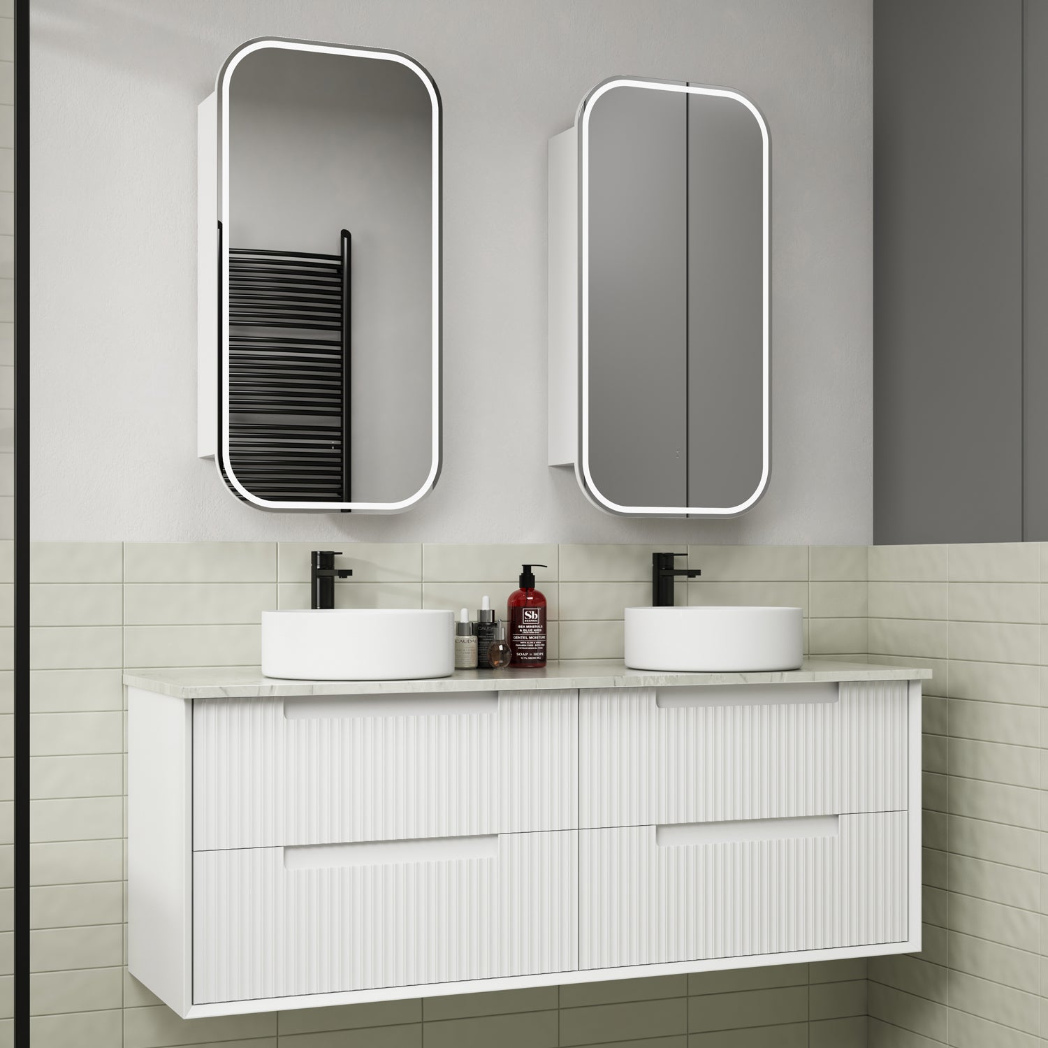 Get Your FLAUTO Matte White Wall-Mounted Bathroom Vanity in All Sizes Now!