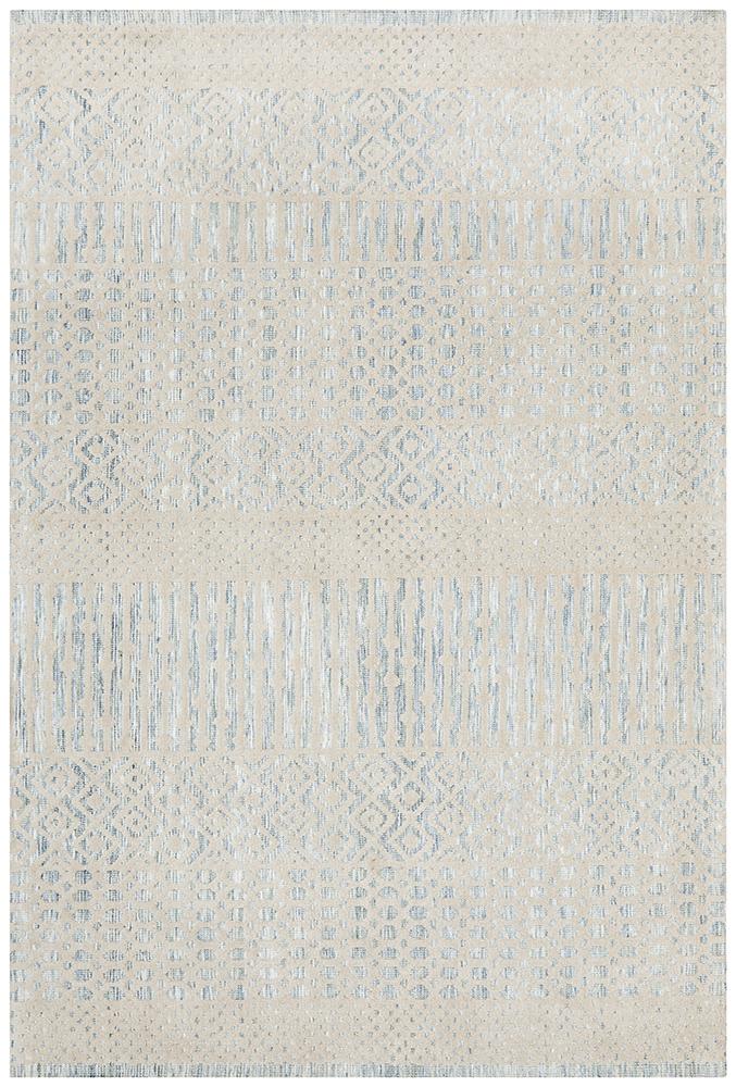 Levi Brook Transitional Blue-Green High-Pile Microfibre Polyester Rug