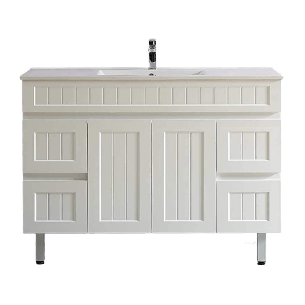 1200mm Single Bowl ACACIA PVC Shaker Floor Standing Vanity