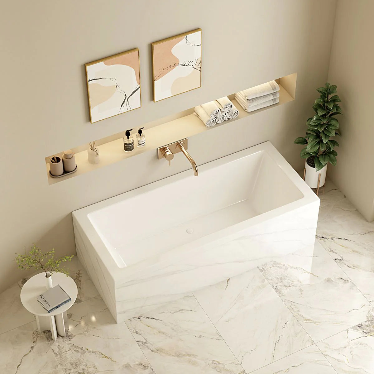 Mira Embedded Bathtub - Gloss White Sizes 1500mm/1700mm | Upgrade Now