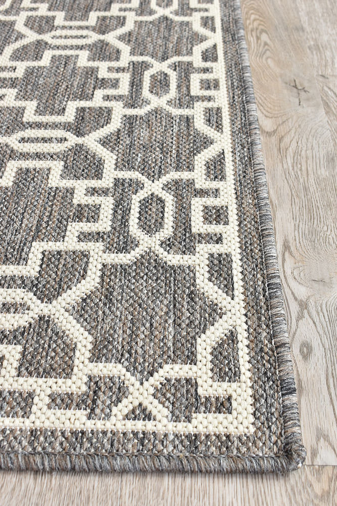 Durable and Washable 208-W71E Alaska Brown Cream Polypropylene Rug
