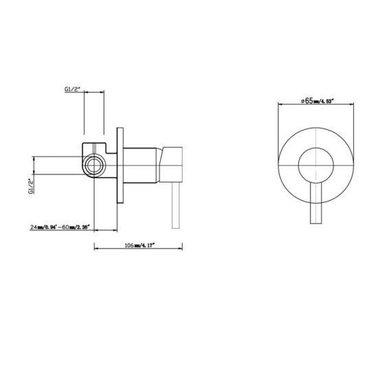 Hot Deal! Pentro Round Matte Black Shower Mixer with 65mm Thin Plate