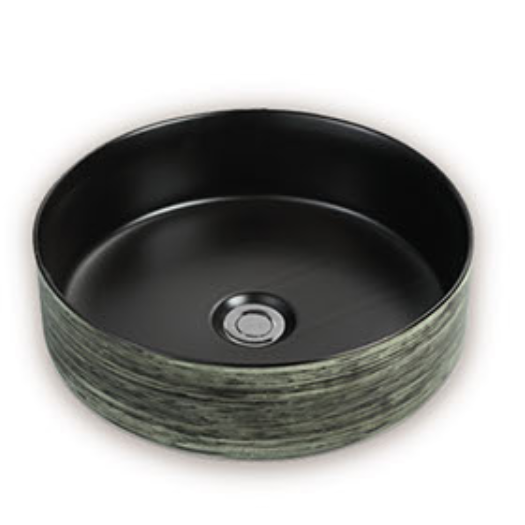 Hot Sale! POSEIDON Round Silky Green Ceramic Bathroom Basin (346x346x114)