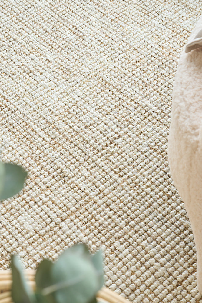Stylish Madras Marlo Hand-loomed Jute Rug in Natural and White - Perfect for Home Decor