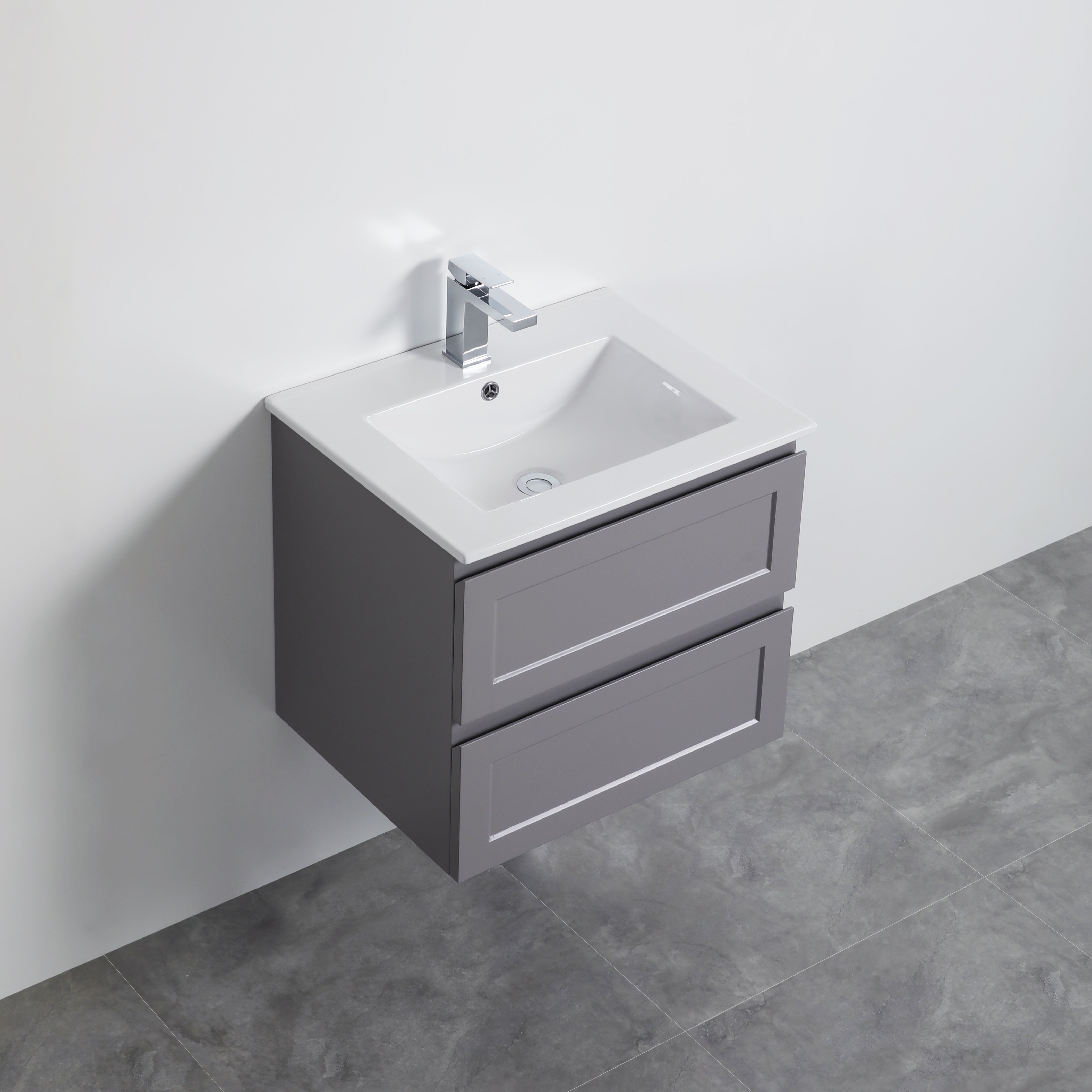 600mm Matte Grey Fremantle Wall Hung PVC Vanity Cabinet - Premium Quality!