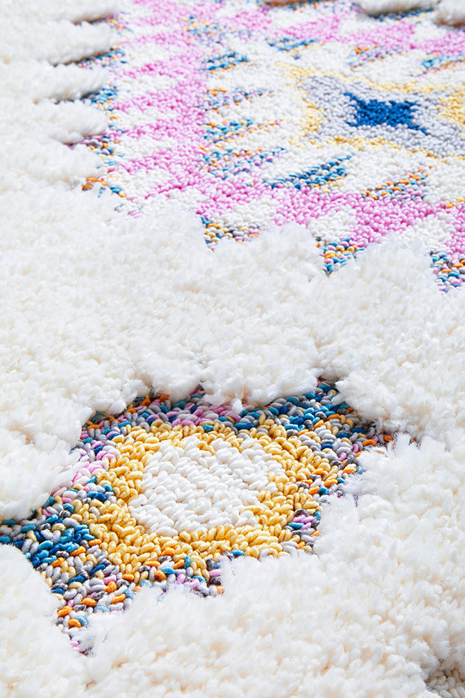 Stunning Amsterdam Layla Multi Rug with Nomadic Motif and Colorful Tassels