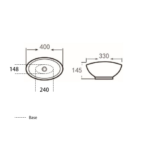 Hot Deal! POSEIDON Round Gloss White Basin (405x330x140)