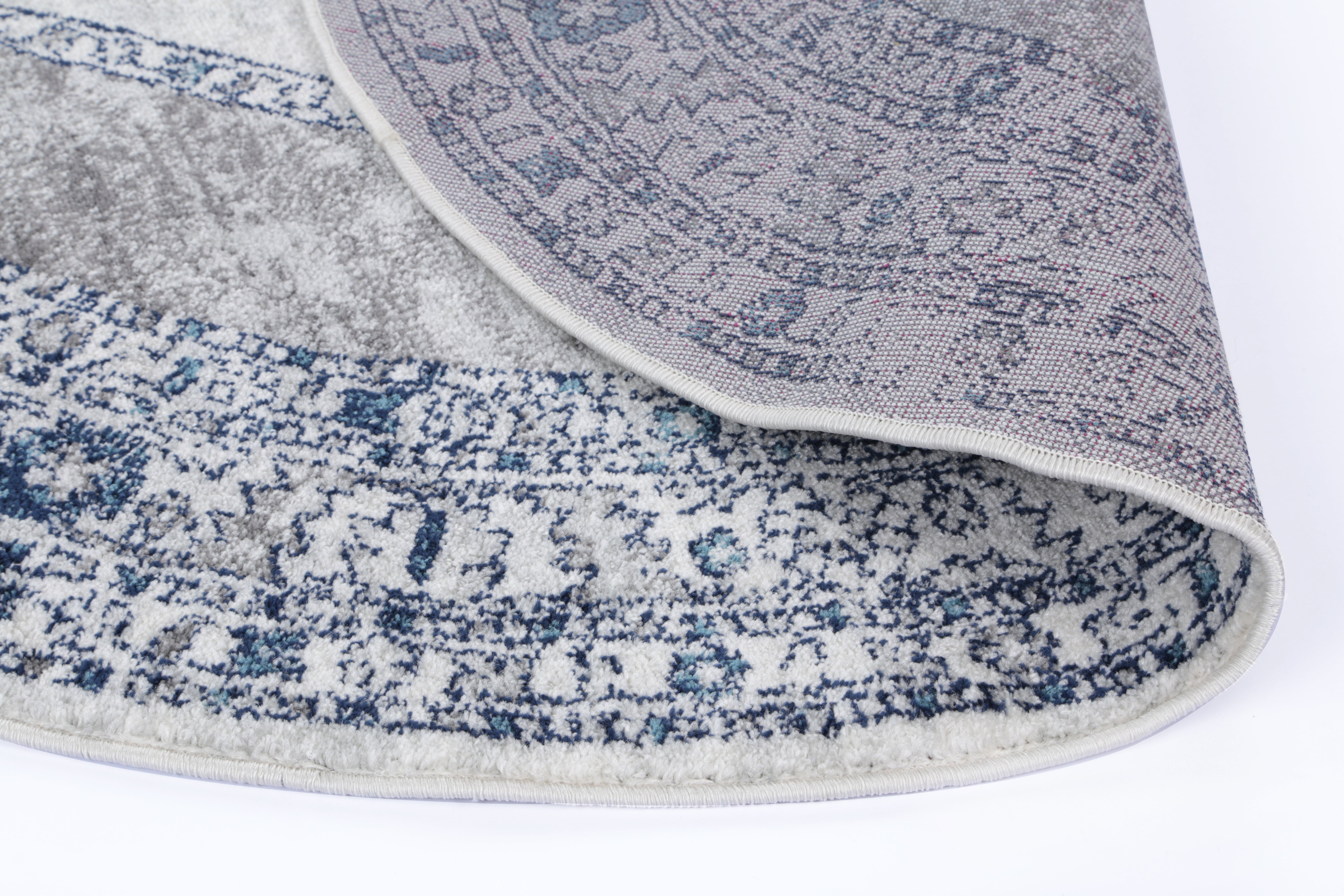 Hot Sale! Navy and Cream Ancient-Style Ligures Machine-Made Rug for Any Room