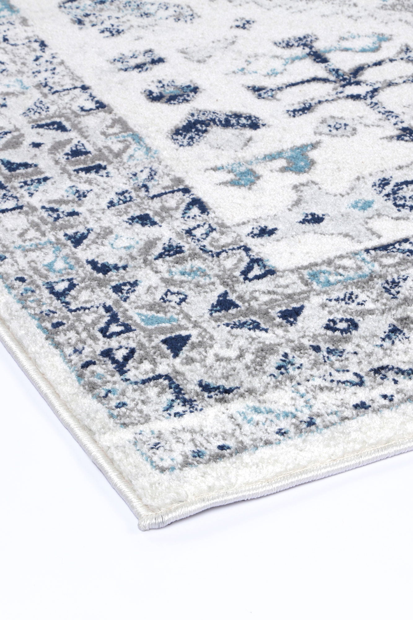 Trendy Blue Traditional Cream Rug from Ligures Collection - Ideal for Home Decor