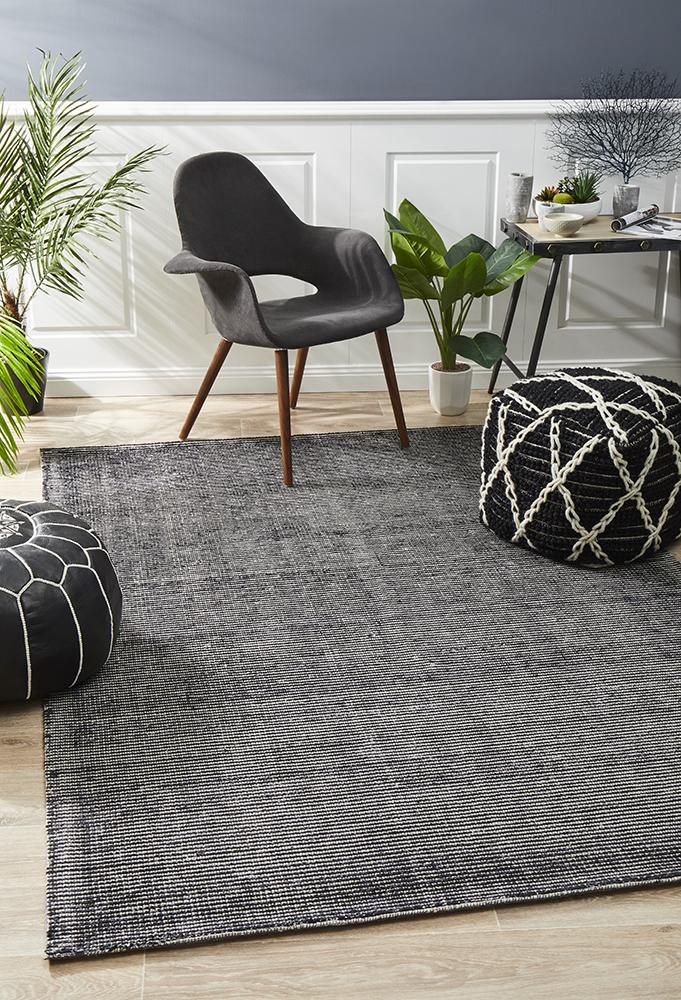 Hot! Allure Black Cotton-Rayon Luxury Rug