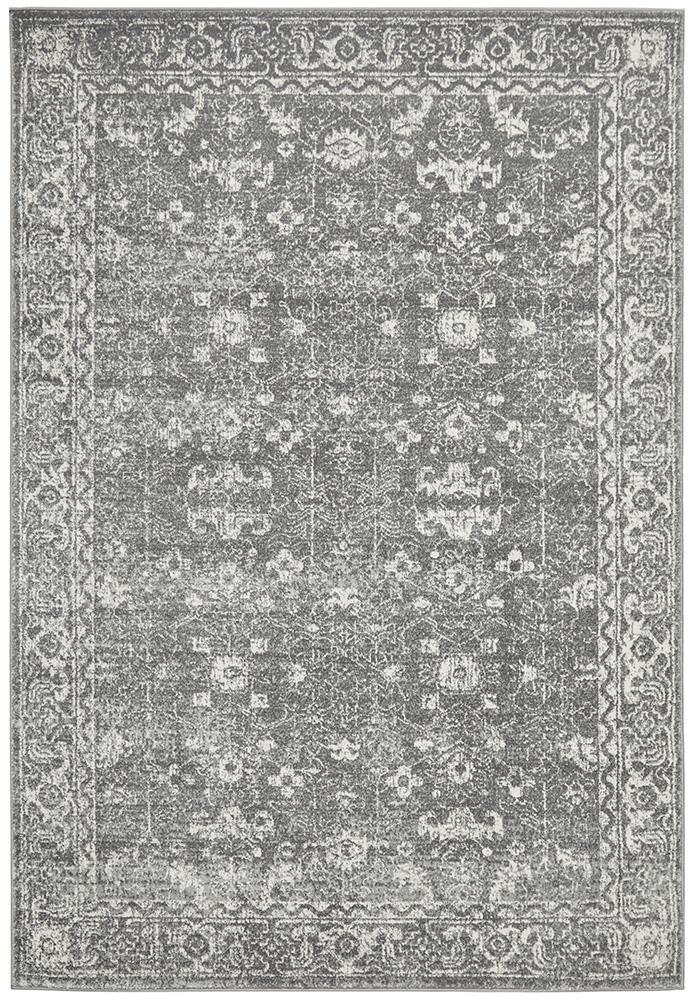 Stylish Grey Transitional Power - Loomed Polypropylene Rug