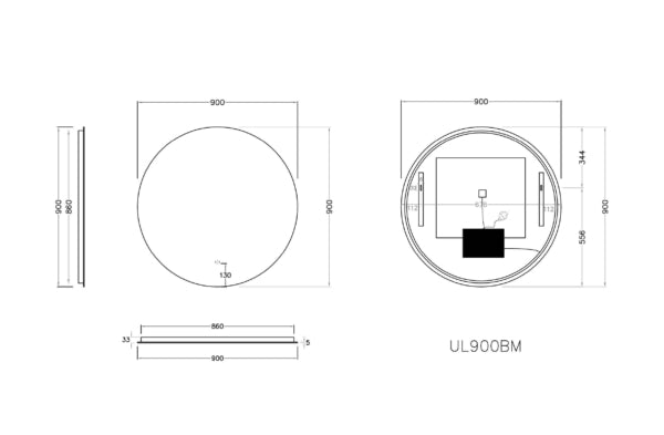 Hot Sale! Poseidon LED Backlit Round Mirror in 600/700/800/900 Sizes