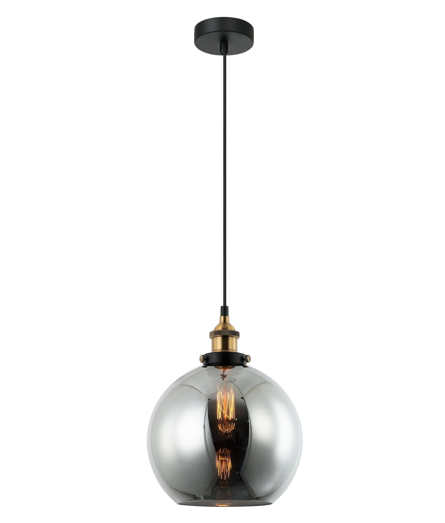 PESINI: Wine Glass Shaped Interior Pendant Lights with Antique Brass/Chrome Highlights