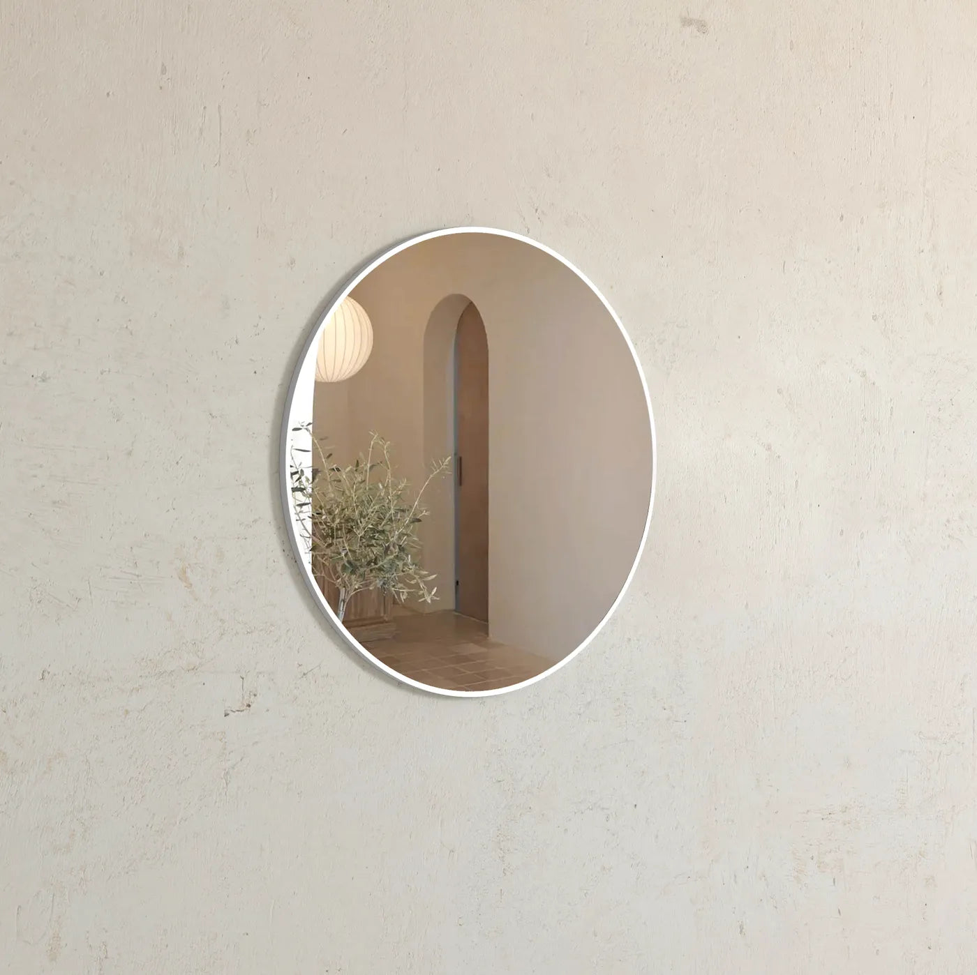 Exclusive Matte White 700mm Round Framed Mirror - London Style
