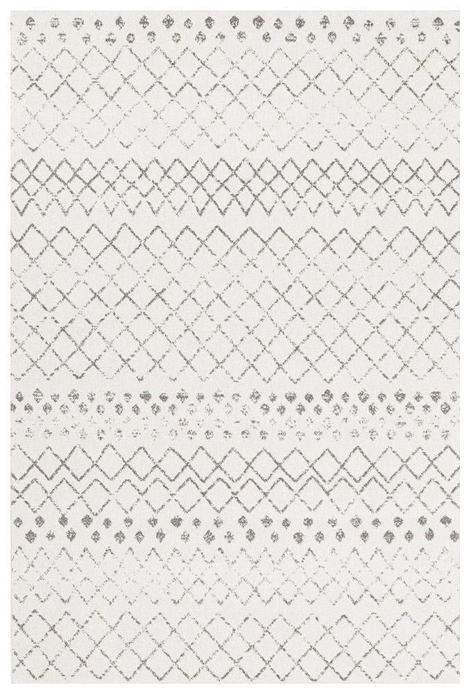 Hot Deal! Oasis Selma Tribal Rug in White & Grey