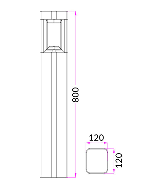 Hot Sale! Grey LED Surface Mounted Bollard Lights IP54