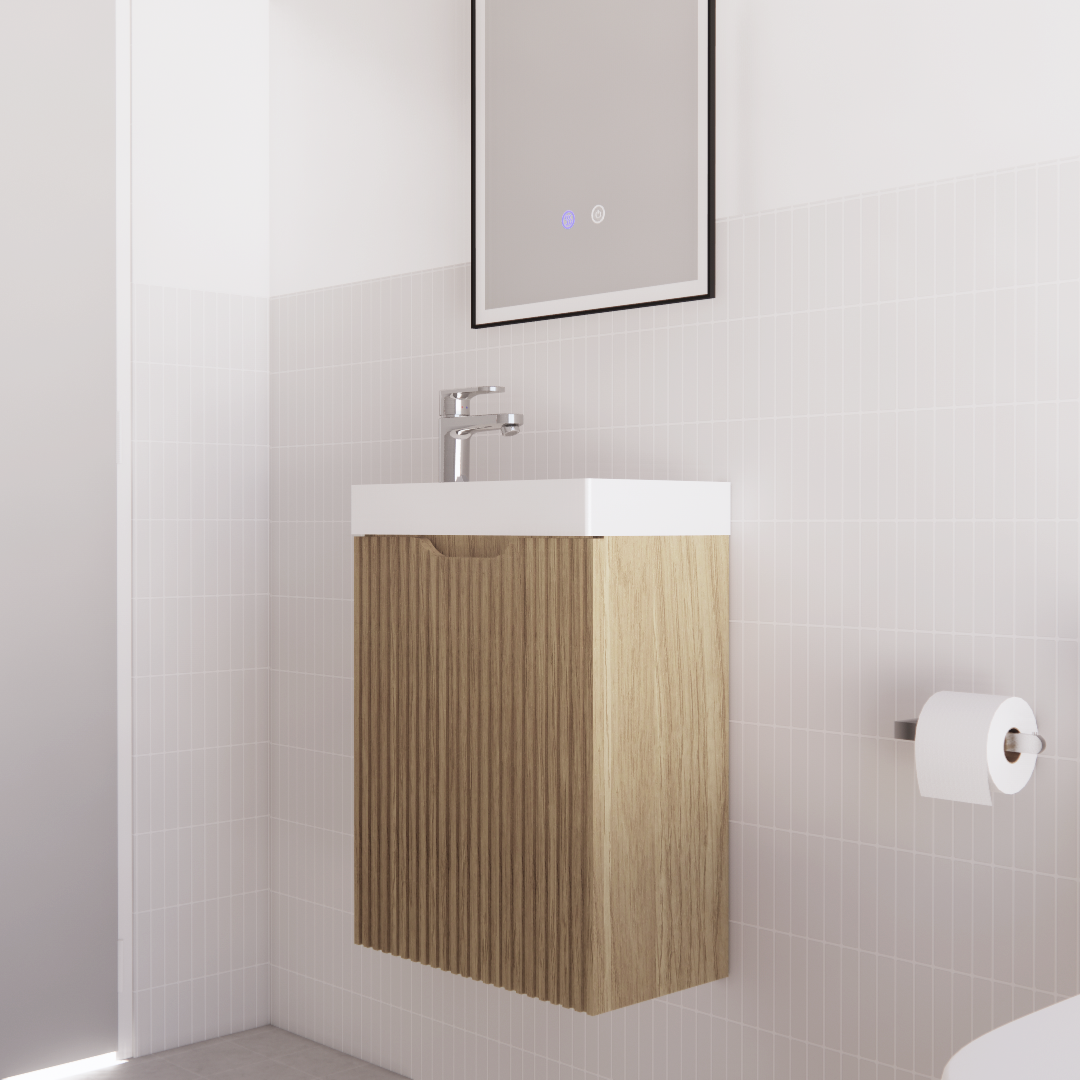 Durable American Oak ABS Vienna 450mm Mini Wall - Hung Vanity