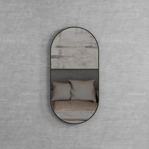 Hot Sale! NOOSA Matte Black Oval Framed Mirror - 1200/900mm
