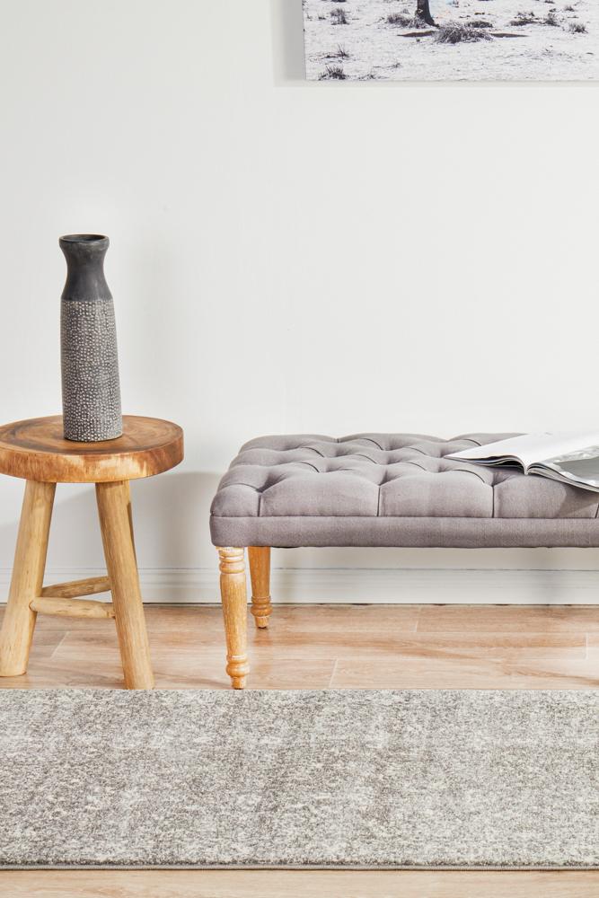 Stylish Evoke Pigeon Grey Transitional Power - Loomed Runner Rug