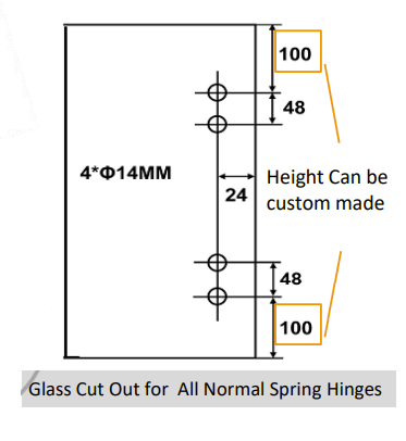 180° Glass-to-Glass Pool Hinge with Normal Spring - 316 Stainless Steel