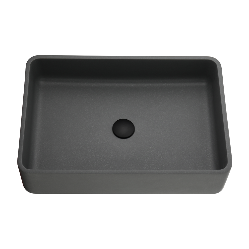 Hot Deal: POSEIDON Rectangle Matte Black Quartz Basin (600x400x140)