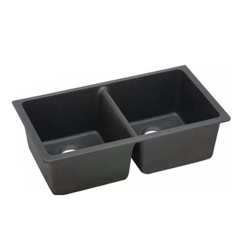 Hot Sale! 838x476mm Matte Black Granite Double Bowl Kitchen Sink for Modern Kitchens