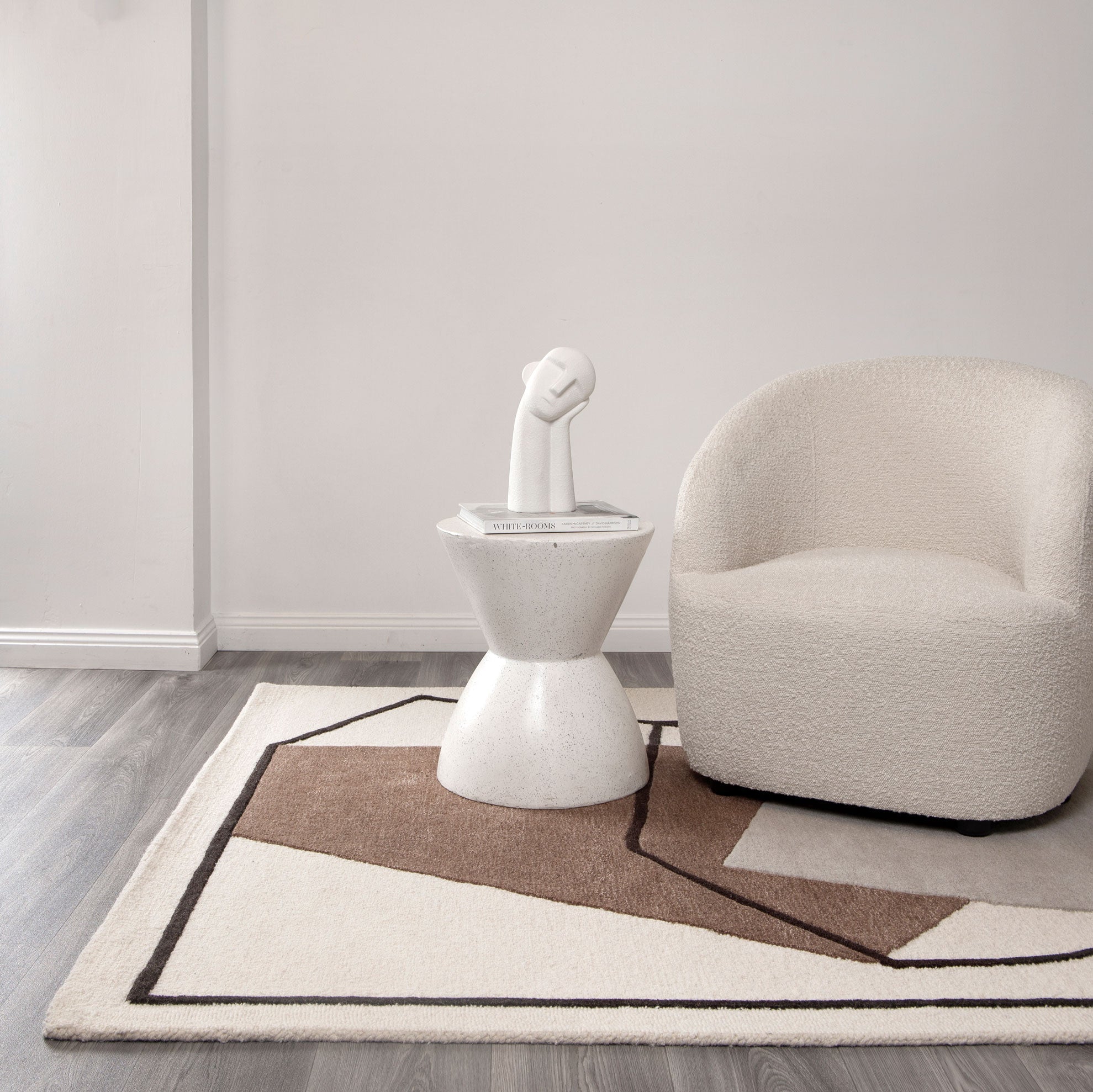 Minimalist Beige Hand - Tufted 100% Wool Rug by Les Nomades