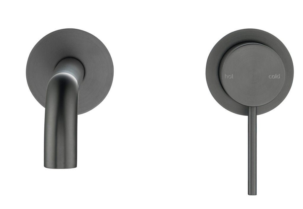 Hot Deal: 2P Mica Curved Wall-Spout Combo in Brushed Gun Metal