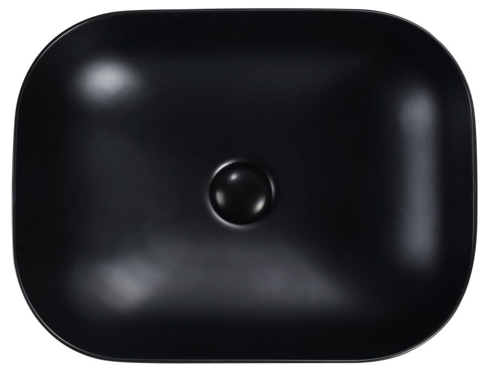Black Lina Bathroom Basin with 500 x 400mm Dimensions
