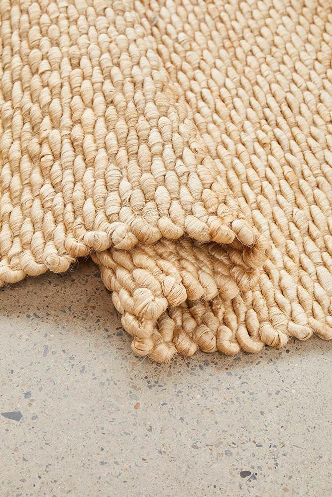 Eco - friendly Hand - Loomed Hive Pattern Natural Jute Runner Rug