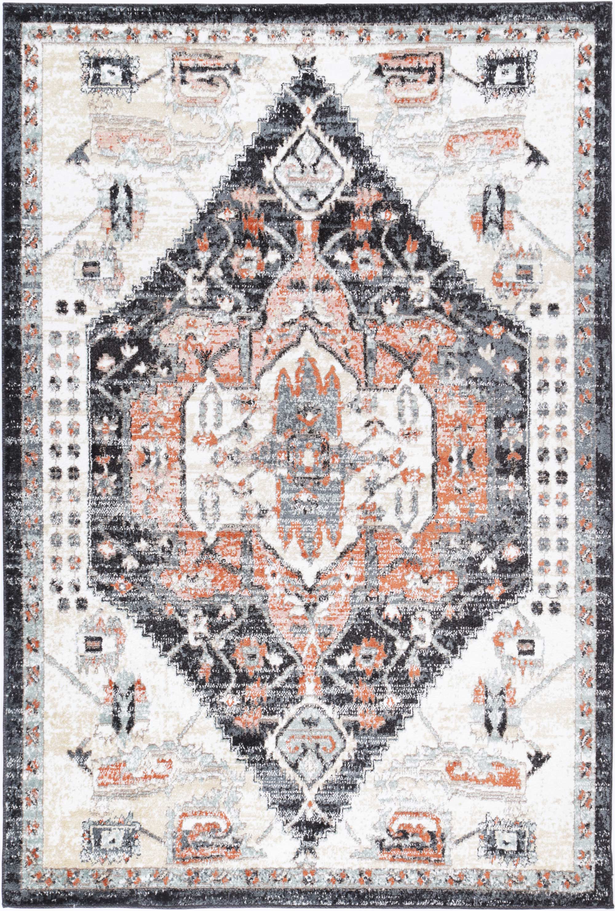 Hot Sale! Anatolia Traditional Cream and Black Area Rug for Home Decor
